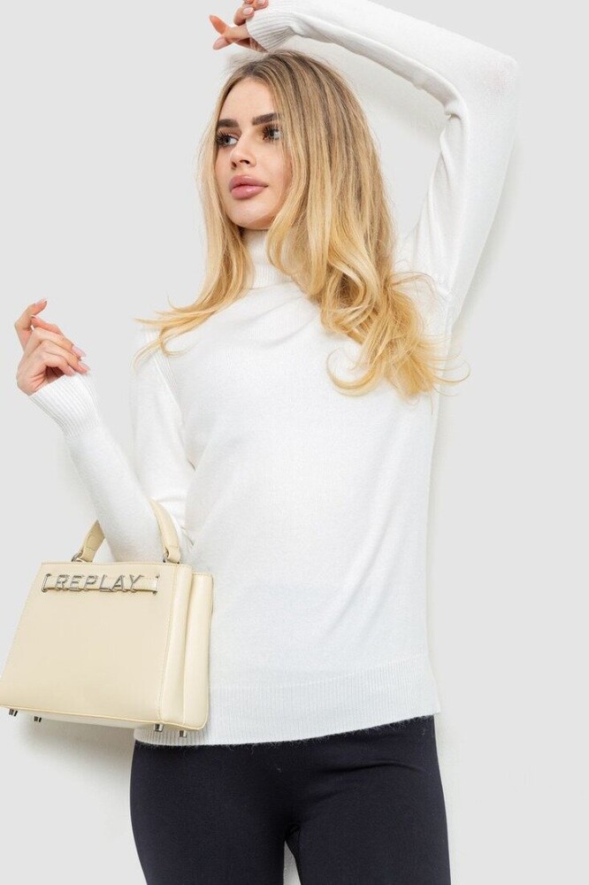 Гольф жіночий однотонний, колір білий Гольф жіночий однотонний, колір білий