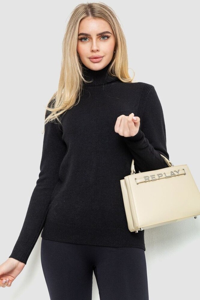 Гольф жіночий однотонний, колір чорний Гольф жіночий однотонний, колір чорний